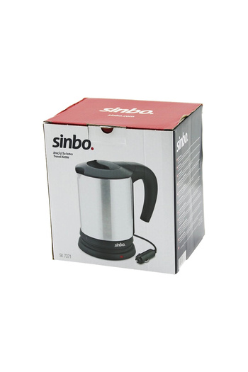 The LOG INVEST Sinbo Sk-7371 12V In-Car Kettle Stainless Steel Kettle 0.8Lt 120W with Cigarette Lighter Plug