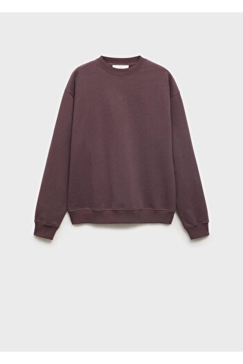 MANGO Woman Düz organik pamuklu sweatshirt