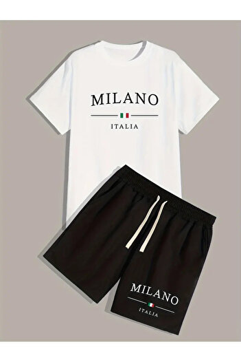 SimStone Milano Italy Text Printed, Men's 2 Piece Outfit