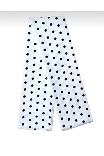 quella atelier White Black Polka Dot Chiffon Scarf Hair Neck Bag Accessory