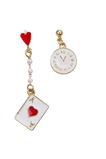 SYGGY - Earrings 'Carti AS', 5.2 cm, asymmetric, multicolored