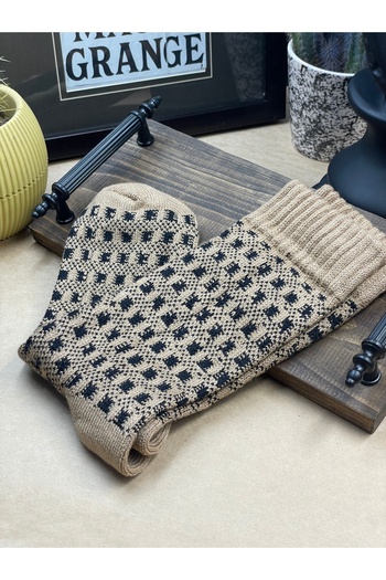 magıcgrange Winter Wool Men's Socks – Comfortable & Casual Knitted Model