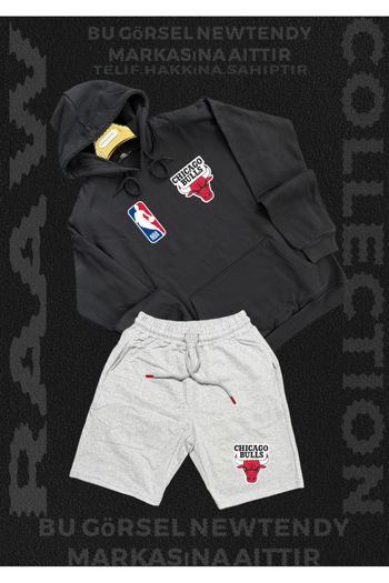 SimStone Chigago Bulls Fan Combo Hoodie Combed Cotton Shorts Bottom Top Suit 2 Items