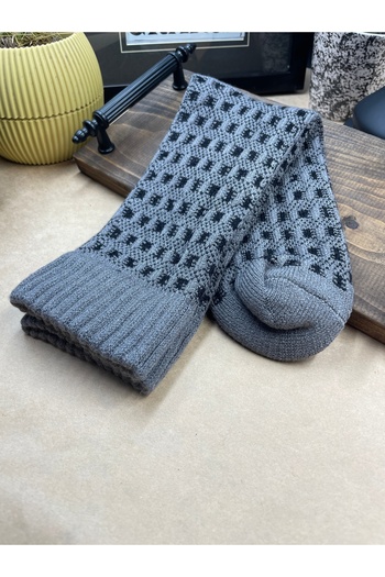 magıcgrange Winter Wool Men's Socks – Comfortable & Casual Knitted Model