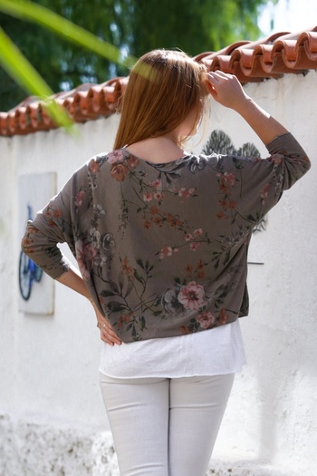 Chiccy Italian Mink Pool Collar Long Sleeve Patterned Thin Two-Piece Set Inside Sleeveless Combed Knitwear Blouse 70 60