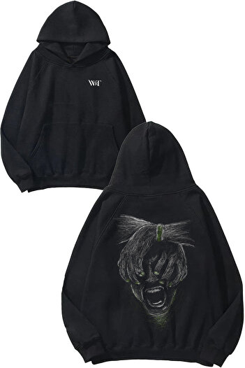 THEWERT Ideas Design Back Printed Black Hooded Sweatshirt