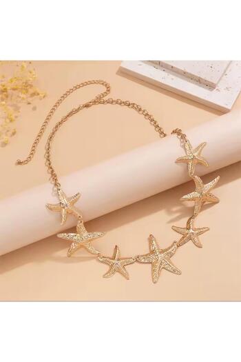 MODAM HİFA Star Buckle Chain Belt Women's Belt Dress Belt Waist Belt Body Belt