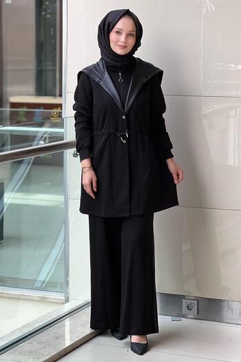 FUAT GÜRSEN Fuat Gürşen Leather Piece Patterned Waist Drawstring Cap Pants