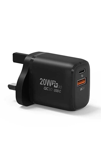 OEM 20W Fast Charger for iPhone and Android, Laptop, Macbook with 1 USB-C and 1 USB-A Ports