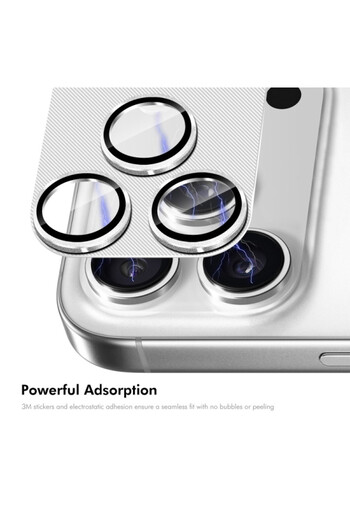 bbtech iPhone 17 Pro Max Compatible Tempered Glass + Aluminum Full Covering Shockproof Lens Protector