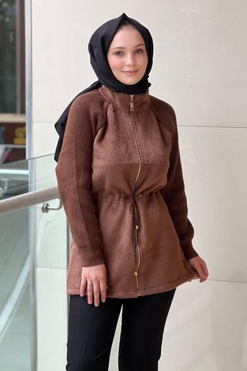 Mahal Crochet Knitwear Raglan Sleeve Knitwear Combination Coat