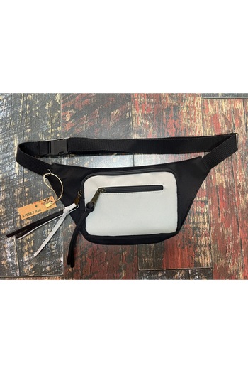 Street Bag Solid Color Waterproof Canvas Waist Bag Daily Travel Use