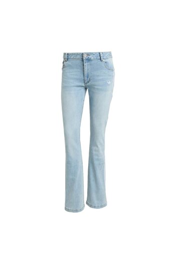 adidas Pantaloni de sport albastru pentru femei SLIM DENIM KE9801