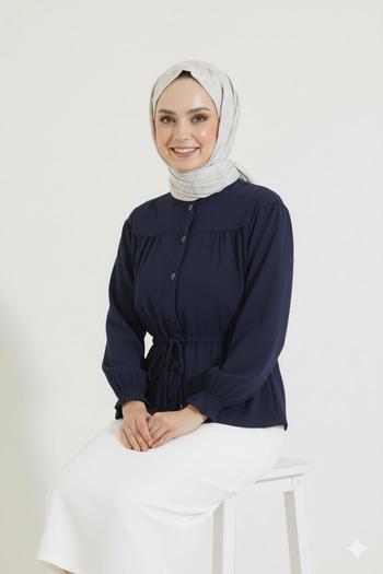 MODA Waist Gathered Skirt Top Shirt