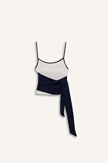 DeFacto Ribbed Camisole with Belt Detail Tank Top F9815Ax25Au