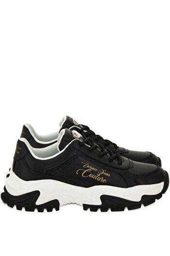 Versace Unisex Non-Slip High Sole Logo Detailed Black Sneaker 79Va3Sv6Zpb29-899