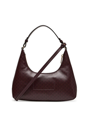 Calvin Klein Kadın CK Monogram Logolu Fermuarlı Çıkarılabilir Omuz Askılı Kırmızı Omuz Çantası LV04F3298G-2XD