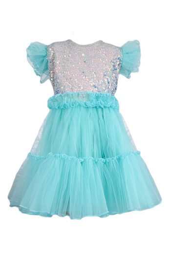 fantasialand Girls' dress model Antonia, turquoise sequins