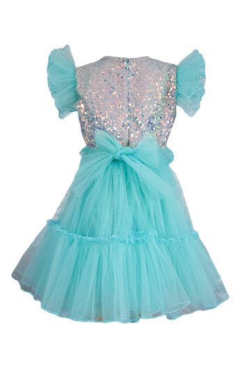 fantasialand Girls' dress model Antonia, turquoise sequins