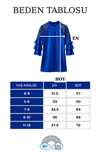 My Kids Wear Girls' Velvet Children's Dress for Special Occasions 4-12 Years Old 12102