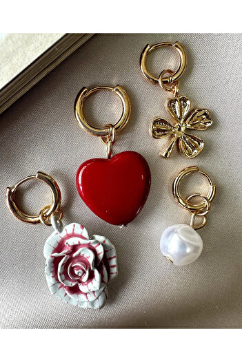 HOSBUTIK 4-piece za earring set