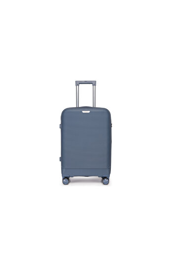 Prince Travelling Un Breakable PP Hard Luggage (8 Wheels) Glider 24 Inch - 62 Litre Medium - Navy Blue