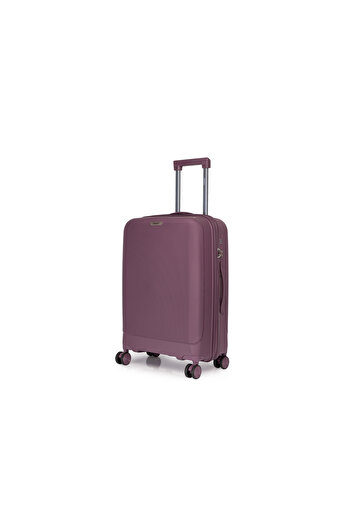 Prince Travelling Un Breakable PP Hard Luggage (8 Wheels) Glider 24 Inch - 62 Litre Medium - Deep Purple