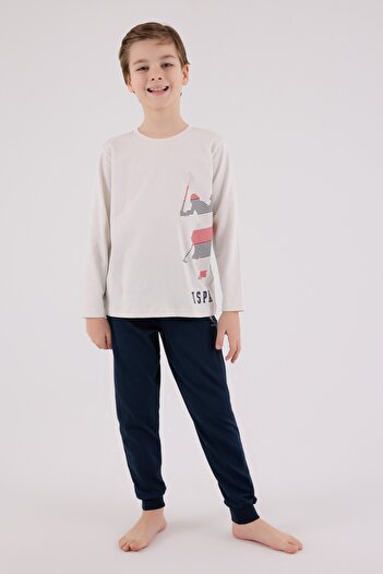 U.S. Polo Assn. 100% Cotton Boys' Long Sleeve Pajama Set