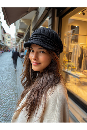 LAGRANZE Angora Patterned Hat