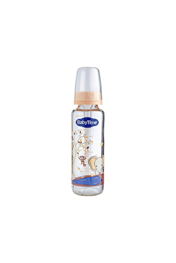 ALVİT Babytime 073 Classic Glass Baby Bottle (Silicone Cherry Tip) 225ml
