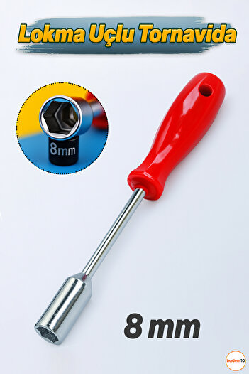 Badem10 8 mm Socket Tip Screwdriver Hexagonal Angled 23 cm Plastic Handle 1 Piece 230 mm 23 cm