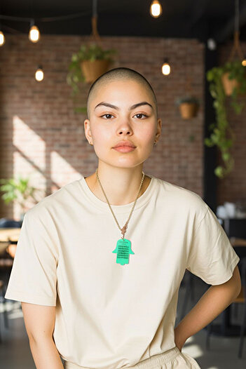 Bahat Ayetel Kursi Fatma Ana Eli Glow in the Dark Phosphorescent Chain Necklace