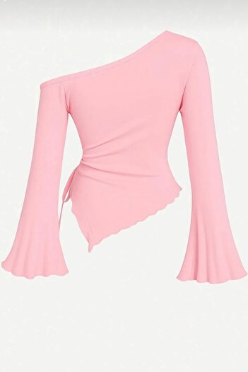 DİONNA Asymmetric Necklace, That Is, a Flexible Bluse with a Drawstring