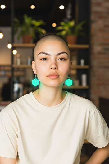 Bahat Hexagonal Earring Set with Glow-In-The-Dark Phosphor