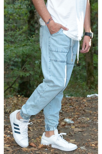 green poll Men's Jogger Pants with Elastic Waist and Cuffs, Non-Lycra Fabric, Stylish and Modern Design