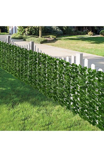 PLANT MASTER Gard paravan viu cu frunze artificiale, verde inchis, 300x100 cm