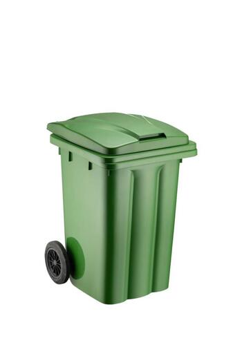 Omnipazar Sy-6503 Eco Wheeled Plastic Trash Container with Lid 80 Lt Green