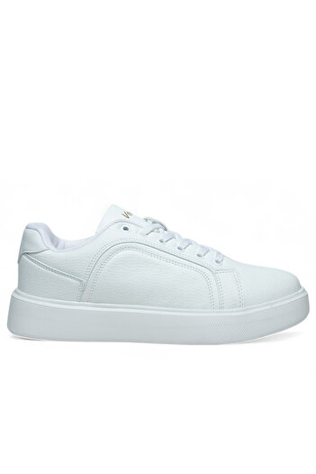 Volis White Memory Foam Sole Daily Lace-Up Men's Sneaker Shoes