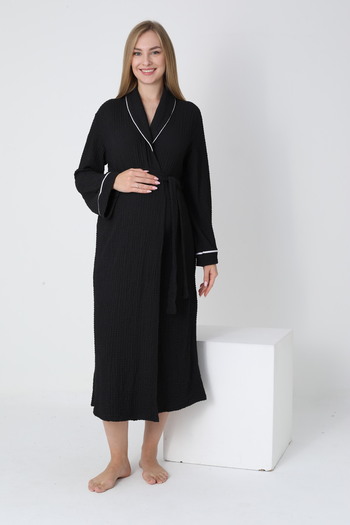 Miss Dünya Lissa Knitted Fabric Shirt Collar Waist Belted Saabhlık