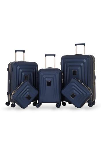 DİMA Dabsh Bride Travel Bag Set - 5 pieces, including 3 trolley bags and 2 makeup bags - with double covers - and an expansion zipper