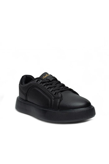 Volis Black Memory Foam Sole Daily Lace-Up Men's Sneaker Shoes