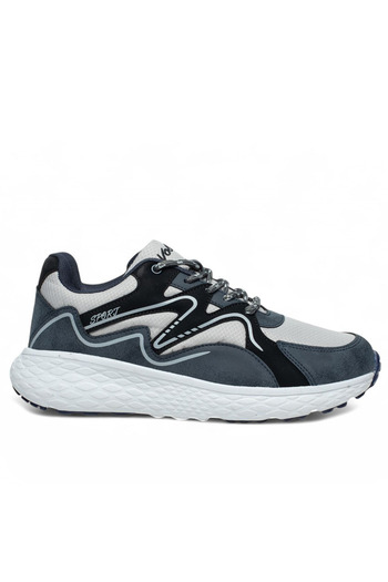 Volis Dark Blue Memory Foam Sole Daily Lace-Up Men's Sneaker Shoes