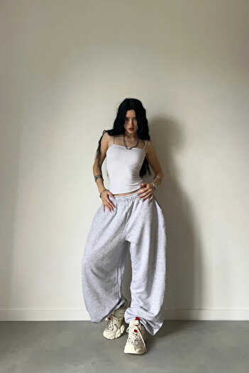 vladivosto Hijab Extra Loose Super High Waist Gray Black Baggy Oversize Plus Size Elasticated Leg Trousers