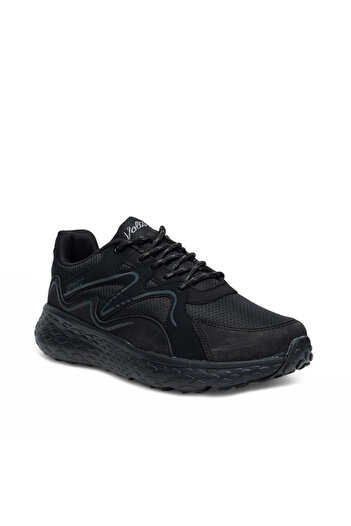 Volis Black Memory Foam Sole Daily Lace-Up Men's Sneaker Shoes