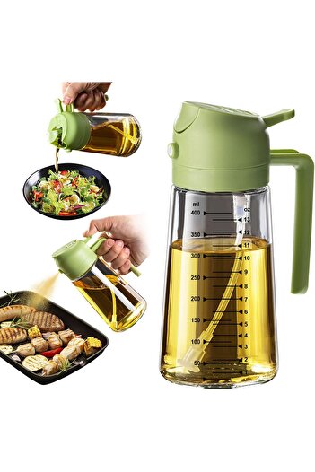 RELAXY 16-Ounce Kitchen Oil Dispenser Bottle by TrendPlain - 2-in-1 Olive Oil and Spray Bottle - 470ml for
