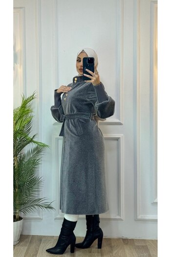 Tebrikler tekstil Women's Winter Stylish Midi Coat Model G3449