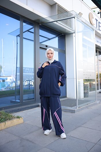 Ryzi Moda Women's Hijab Sports Tracksuit Set Double