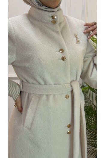 Tebrikler tekstil Women's Winter Stylish Midi Coat Model G3449