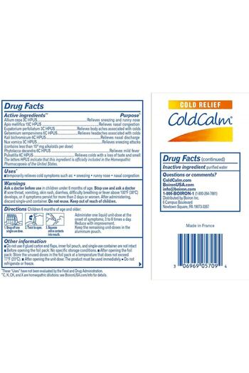 Boiron ColdCalm, Boiron, Supplement for Cold and Flu, USA Version, 30 Vials