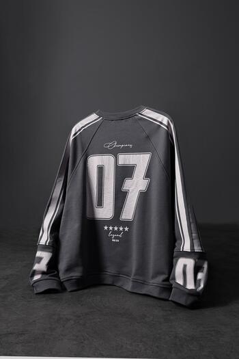 Slatra Men's Smoked 07 Champions Printed Oversize Sweatshirt